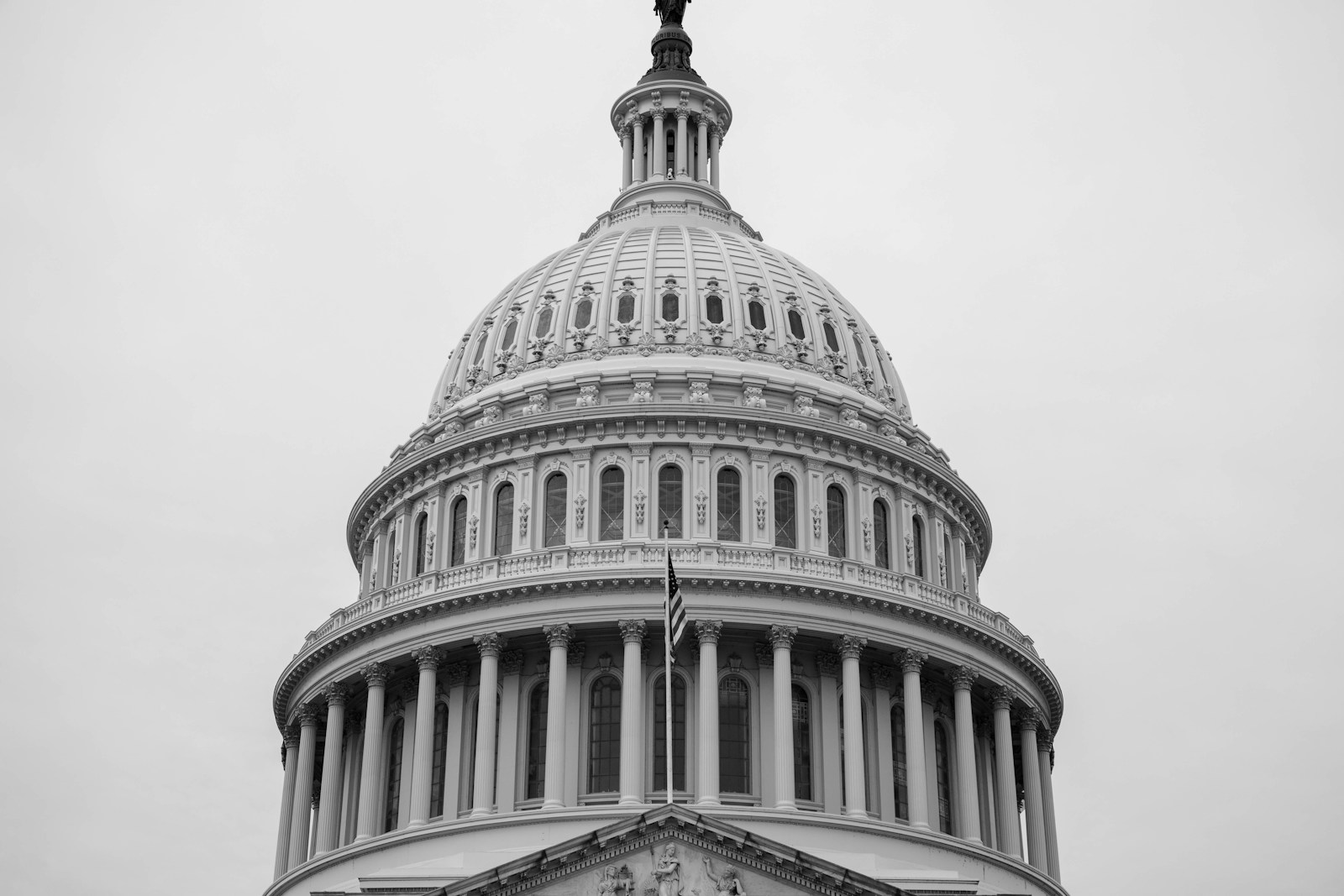 grayscale photo of concrete building